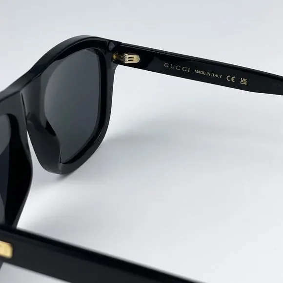 Gucci GG1316S 001 Sunglasses Black Grey Square Unisex